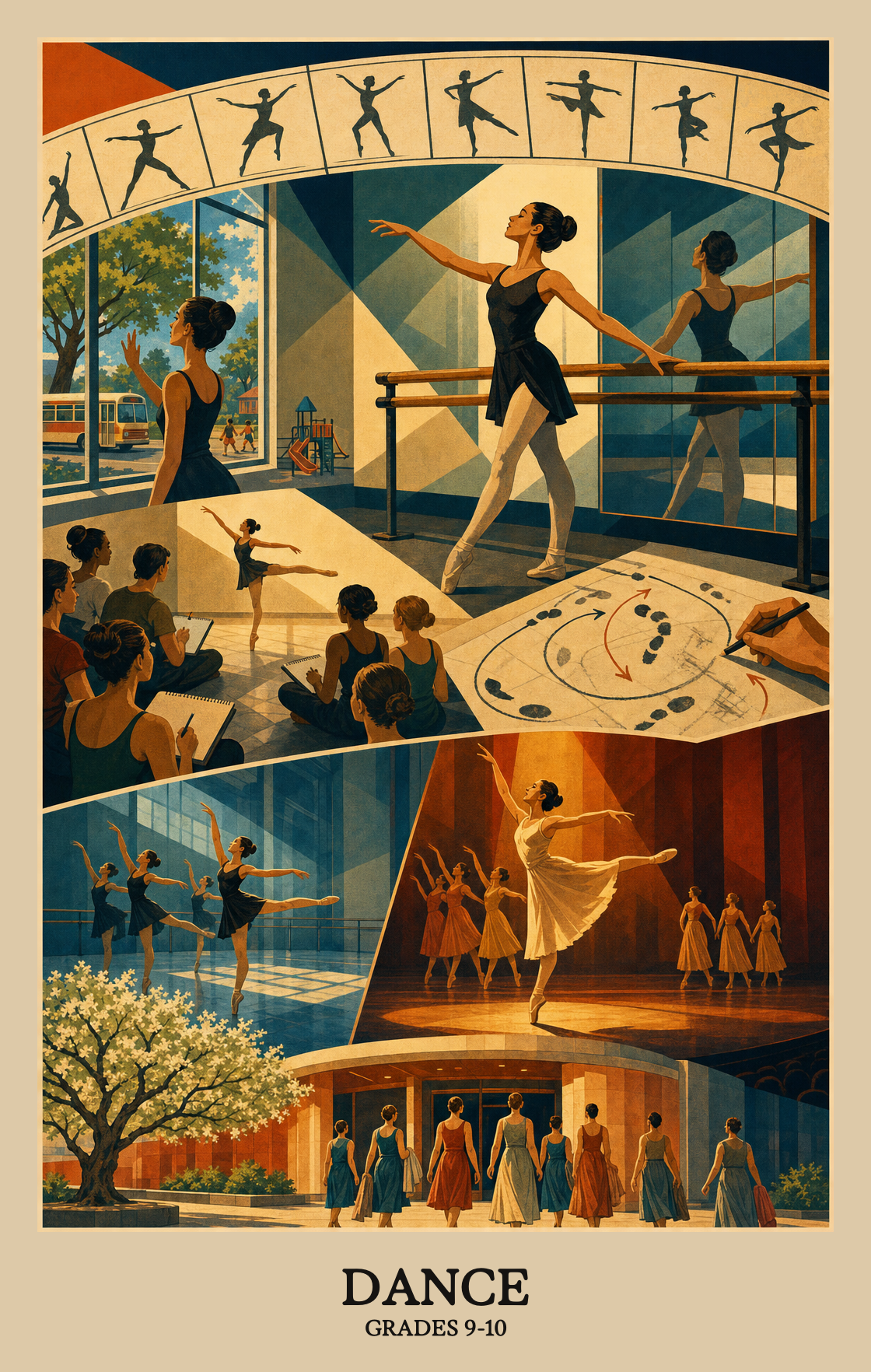 Illustration of what students learn in Grades 9-10 Arts: Dance